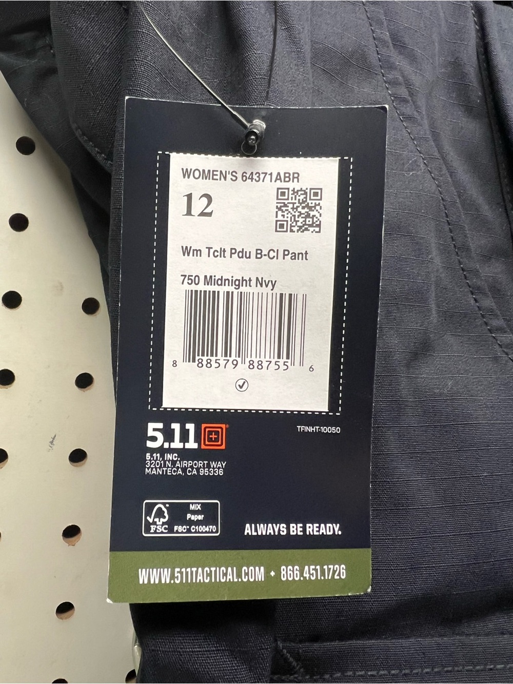 5.11 Tactical Women's Midnight Navy Straight Leg Pant